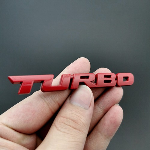 Red metal turbo logo emblem - red,