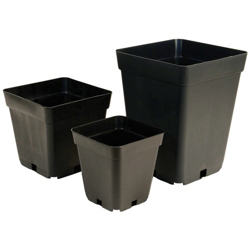 Black square plastic - black,