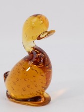 Excellent Whitefriars Glass FLC Gold Bubble Duck - 1975-76 Amber