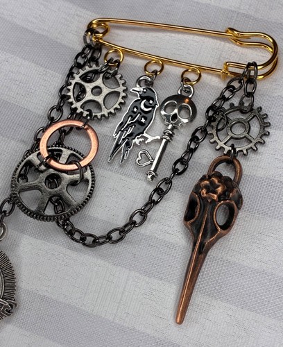 Steampunk industrial lapel pin - lapel,