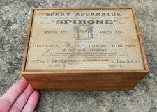 NO RESRV Spirone Spray BOX ONLY Vintage Medical Treatment Antique Quack Medicine