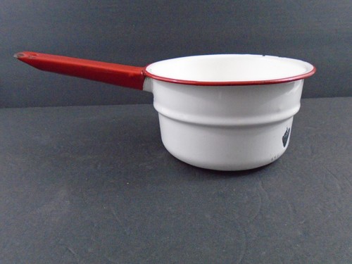 Enamel pot pan vintage - enamel,