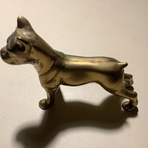 Vintage brass boxer - brass, dog
