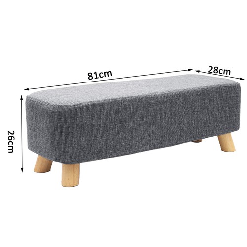 Upholstered linen footstool - linen,