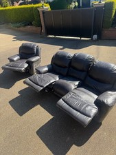 SCS Black leather 3 Seater +