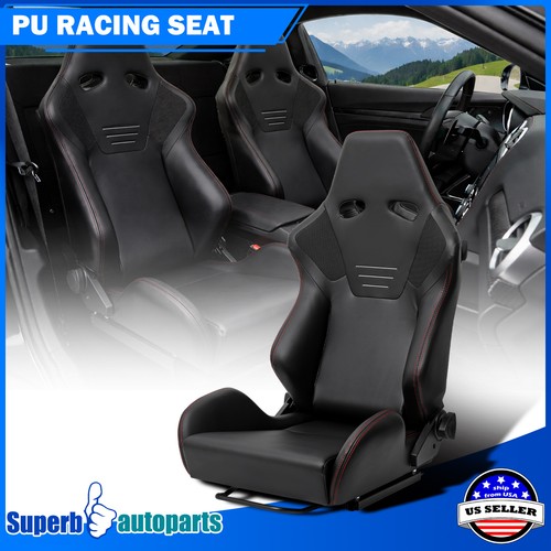 Racing seat black - black, red