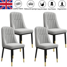 Faux leather dining chairs - leather,