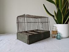 Vintage Green Wire Show Carry Bird Cage Decorative Bird Cage Wooden Antique Prop