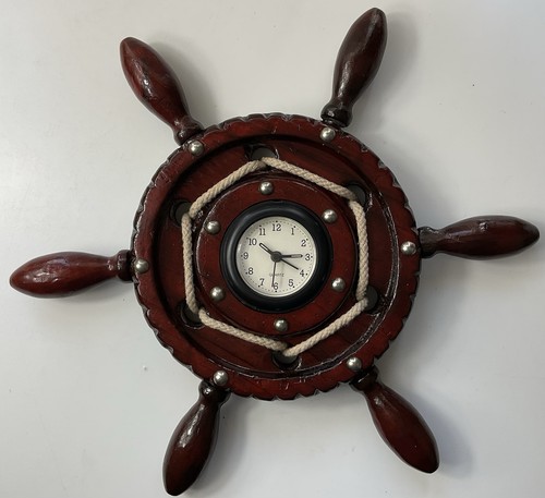 Vintage wooden ships wheel - wheel, &