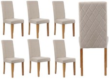 6 X Beige Velvet Dining Chairs