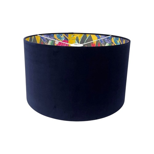 Lampshade navy blue velvet - lampshade,