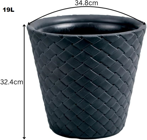 Rattan style planter pot - style,