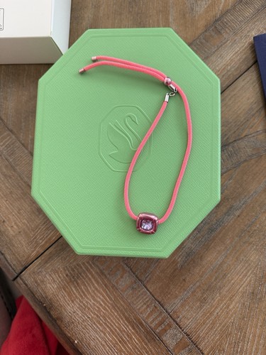 Swarovski pink cord necklace - pink,