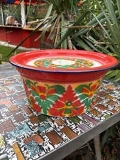 Enamelware Large Floral Bowl With Plate Lid USTEELS NIGERIA