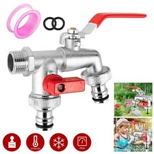 UK Double Garden Tap with 1/2