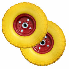 2 x 10" Solid Rubber Tyre Wheel Replacement No More Flats Sack Truck Trolley MND