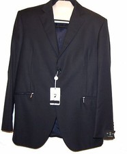 Beau Brummel Black Navy Men's Italy Sport Stylish Wool Jacket Blazer Size US 46