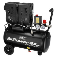 Sealey SAC2400S 24L Oil Free Low Noise Direct Drive Air Compressor 1hp A