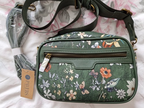Green floral shoulder bag - shoulder, by