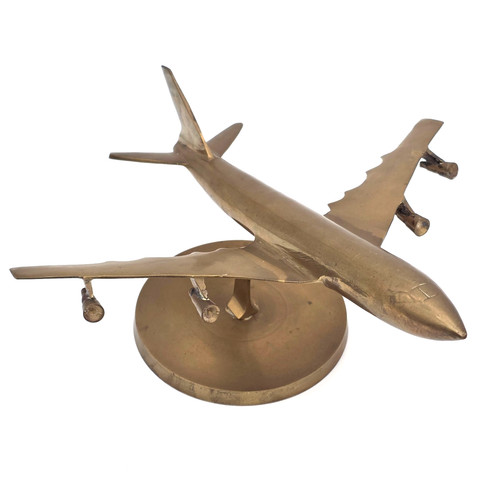 Vintage brass airplane model - brass,