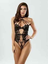 ann summers It Girl BLACK  Crotchless Body  XS 4 6