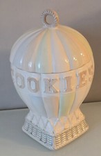 Vintage Air Balloon Shape Multicolour Pastel Wash Cookie Jar Made In Japan