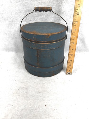 Antique firkin wooden bucket - firkin,