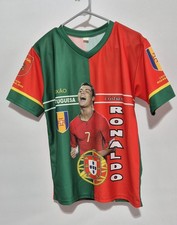 Cristiano Ronaldo Fan Designed Portugal Shirt, Size Large.