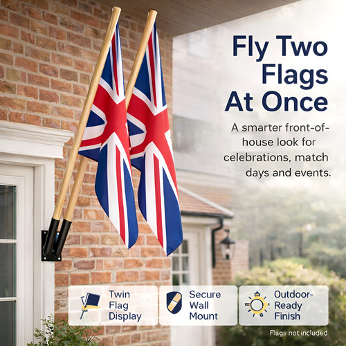 Heavy duty double flag pole - double,