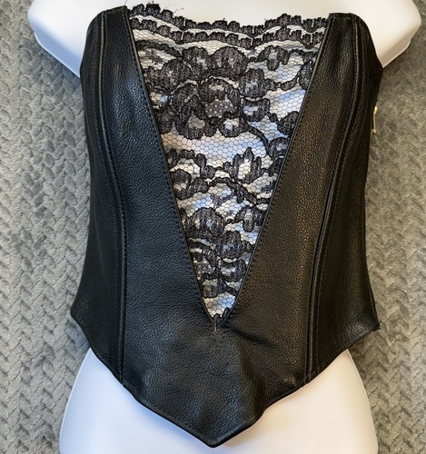 Vintage 90s leather lace - leather,