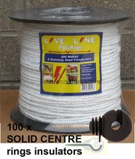 White Electric Fence Rope 400m