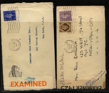 Great Britain 2 censor covers, one orange tape and perfin stamp        MS0921