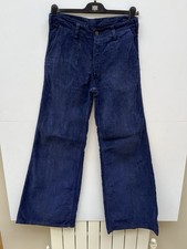 Vintage Easy Jean Navy Needle Cord Flares 32/33 Leg. 26 Inch Flare