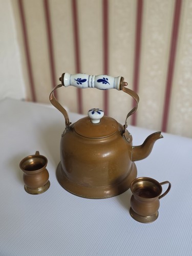 Vintage solid copper kettle - copper,