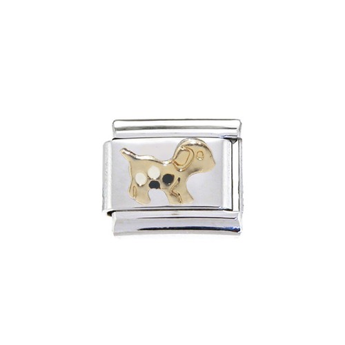 Gold dog enamel italian - dog,