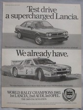 1983 Lancia Volumex Supercharged 2-litre Coupe Original advert