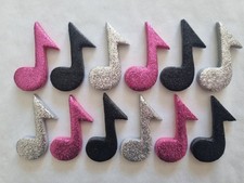 12 GLITTERY MUSIC NOTES -