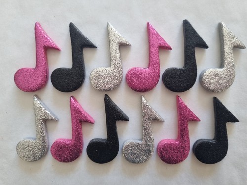 Glittery music notes - 12,