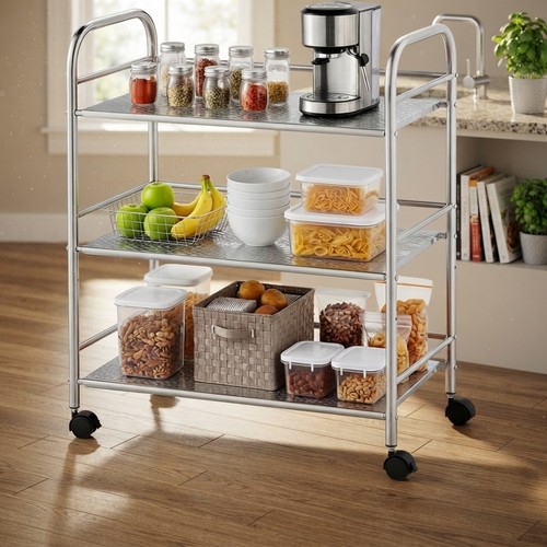 Tier stainless steel trolley - stainless,