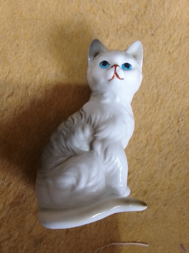 Cat ornament grey and white - grey,