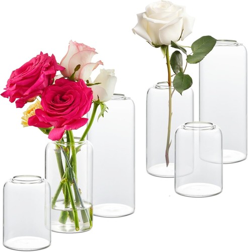 Set clear glass bud - set, vases