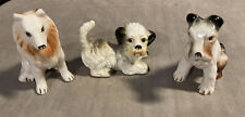 3 VINTAGE CERAMIC DOG FIGURINES 2 TERRIERS & A COLLIE DOG