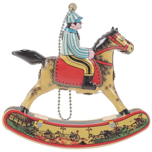 Metal rocking horse ornament - rocking,