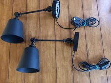 2 x Industrial adjustable Black Wall Metallic Indoor  plug in Wall Lights