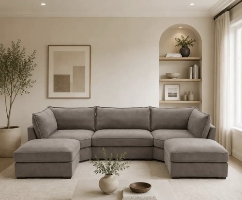 Large taupe mink shape - mink, u