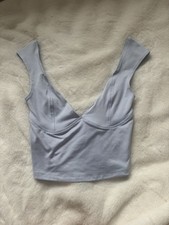Baby Blue Bershka Crop Top
