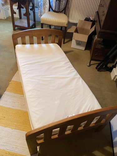 Pine cot bed - mattress,, 18