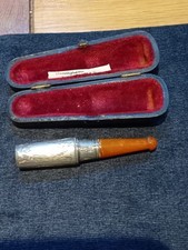 antique silver and amber cheroot holder, Birmingham 1904