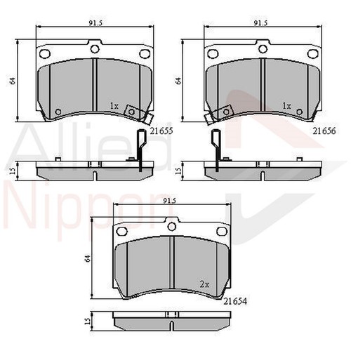Brake pads set for mazda - 323, s