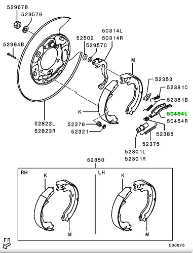 Strut parking brake operating - strut,,